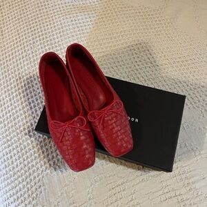 Freda Salvador Red Woven Flats